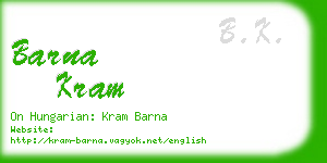 barna kram business card